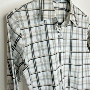 Foxcroft Shirt Womens Size 6 Striped Shirt Button